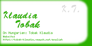 klaudia tobak business card